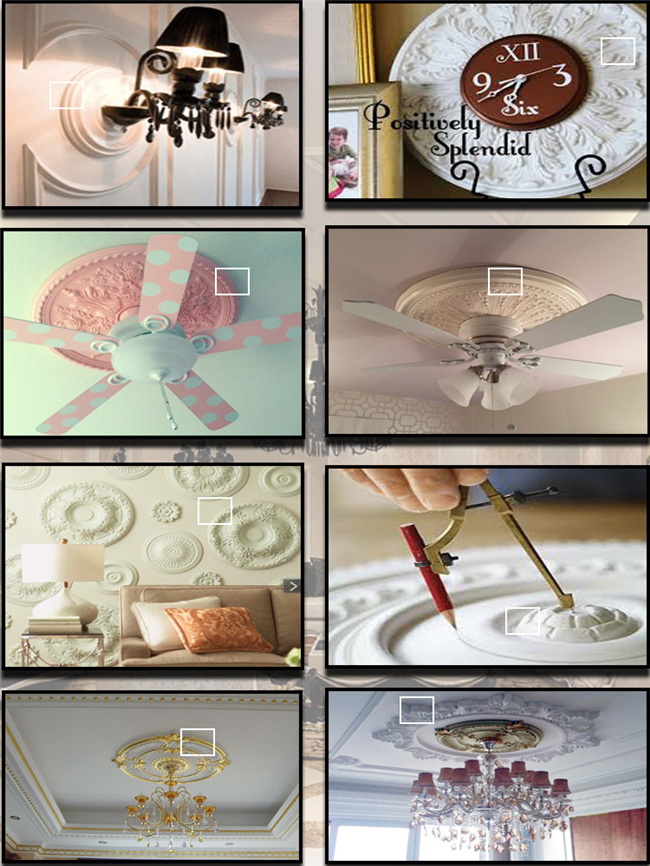 Antikes Bronzepolyurethan-Decken-Medaillon, dekorative Gips-Medaillon