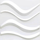 Fliesen PVCmaterielle Plastikwand-3D, weiße Wellen-Wände des Innenraum-3D